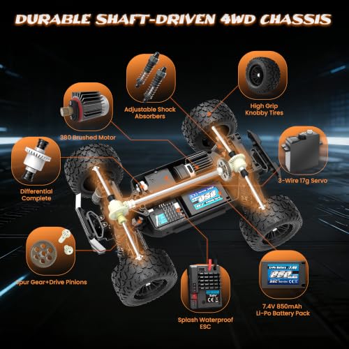 HAIBOXING Ferngesteuertes Auto 4WD RC Auto 36 km/h Hochgeschwindigkeits 1/18 Monstertruck 2.4GHz All Terrain Wasserdicht Rennauto Geländewagen, Crawler Spielzeug Geschenk für Kinder Erwachsene