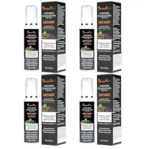 DermaChic Activated Unisex Charcoal Facewash | Deep Cleansing & Oil Control | Enriched with Neem, Aloe Vera & Coffee Extract | Detoxifying & Refreshing Face Cleanser | 100ml Bottle (Pack of 4)