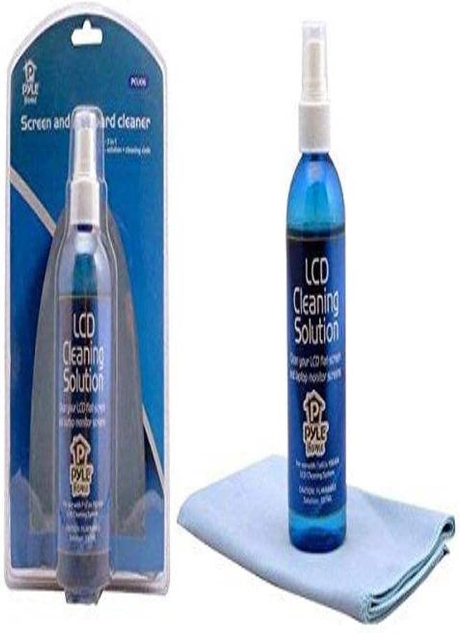 Pyle Home Computer LCD Screen Cleaning Kit - 207ml Cleaner Solution Spray Plus a Cleaning Cloth, Tool Cleans Phone, Keyboard, Laptop Surface, Plasma Flat TV Monitor, Macbook,Kindle,iPad, iPhone PCL106