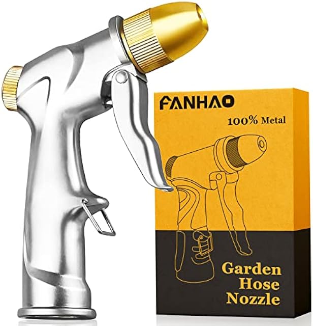 FANHAO Upgraded 100% Metal Garden Hose Nozzle Heavy Duty, High Pressure