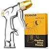 FANHAO Upgraded Garden Hose Nozzle Sprayer, 100% Heavy Duty Metal Handheld Water Nozzle High Pressure in 4 Spraying Modes for Watering Plants and Lawn, Car Washing, Patio and Pet