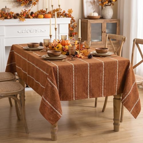 Horaldaily Fall Caramel Rectangular Tablecloth, 60×84 Inch, Rustic Style by Horaldaily - Used condition - Image 3