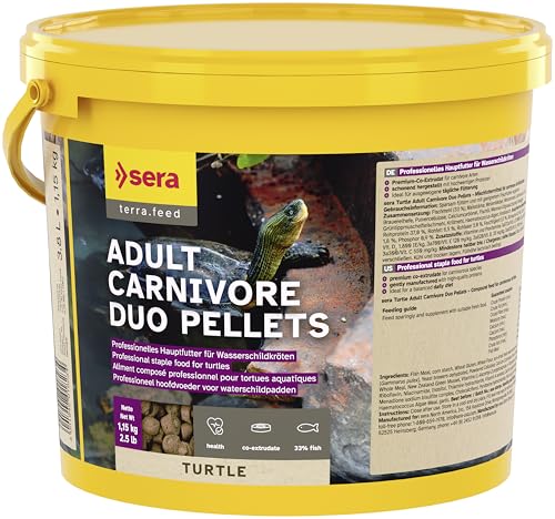 sera reptil Professional carnivor Nature 3,8 L (1,12 kg) | Nourriture pour Tortues Aquatiques 3.800 ML 1.120 g | sans Colorant ni Conservateur | Riche en...