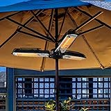 FENGZ Patio-Regenschirmheizung Im Freien,Innenhofheizung Zusammenklappbare Elektrische Infrarot-Raumheizung Mit 3 Heizpaneelen Zum Pergola Oder Sonnenschirm,2000W