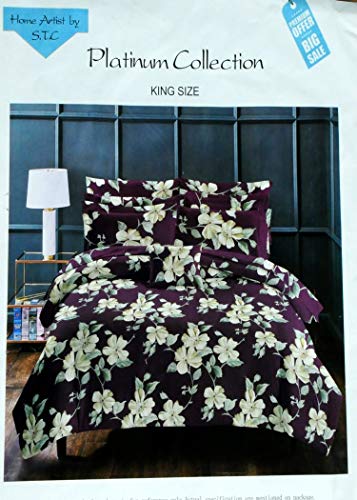 OMAJA HOME Summer Collection - Sábana de cama matrimonial de algodón con 2 fundas de almohada, tela suave, tamaño 274 x 274 cm, paquete de 1
