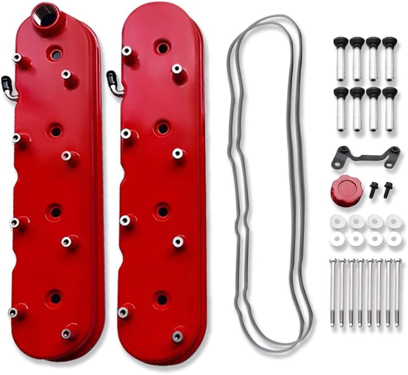 Tall Valve Covers with Coil Mounts For Chevy LS1 LS2 LS3 LS6 LS7 5.3L 6.0L Red Aluminum