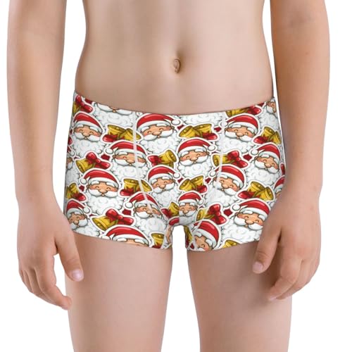 Boys' Cotton Boxer Brief Soft Underwear-Santa Claus Bells