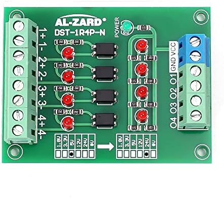 5V to 24V PLC Signal Converter Module, 4 Bit Optocoupler Isolator Maluokasa DST-1R4P-N Converter Board PNP NPN to NPN