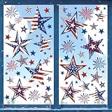 300Pcs 4th of July Window Clings, Patriotic Window Stickers Decorations, Vintage Stars Windows Decals Decoration for Fourth of July Memorial Day 250th Anniversary Home Office Glass Window Decor