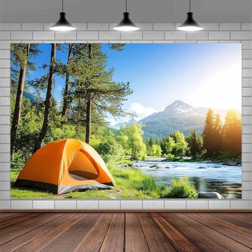 Fondo para camping 10x8 pies Bosque Verde miniatura 2