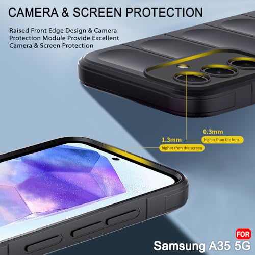Image of TheGiftKart Liquid Silicon Back Cover Case for Samsung Galaxy A35 5G | Shockproof Military Grade Protection | Micro-Fibre Cloth On Inner Side | Built-in Anti-Slip Grip Samsung A35 Cover (TPU, Black)