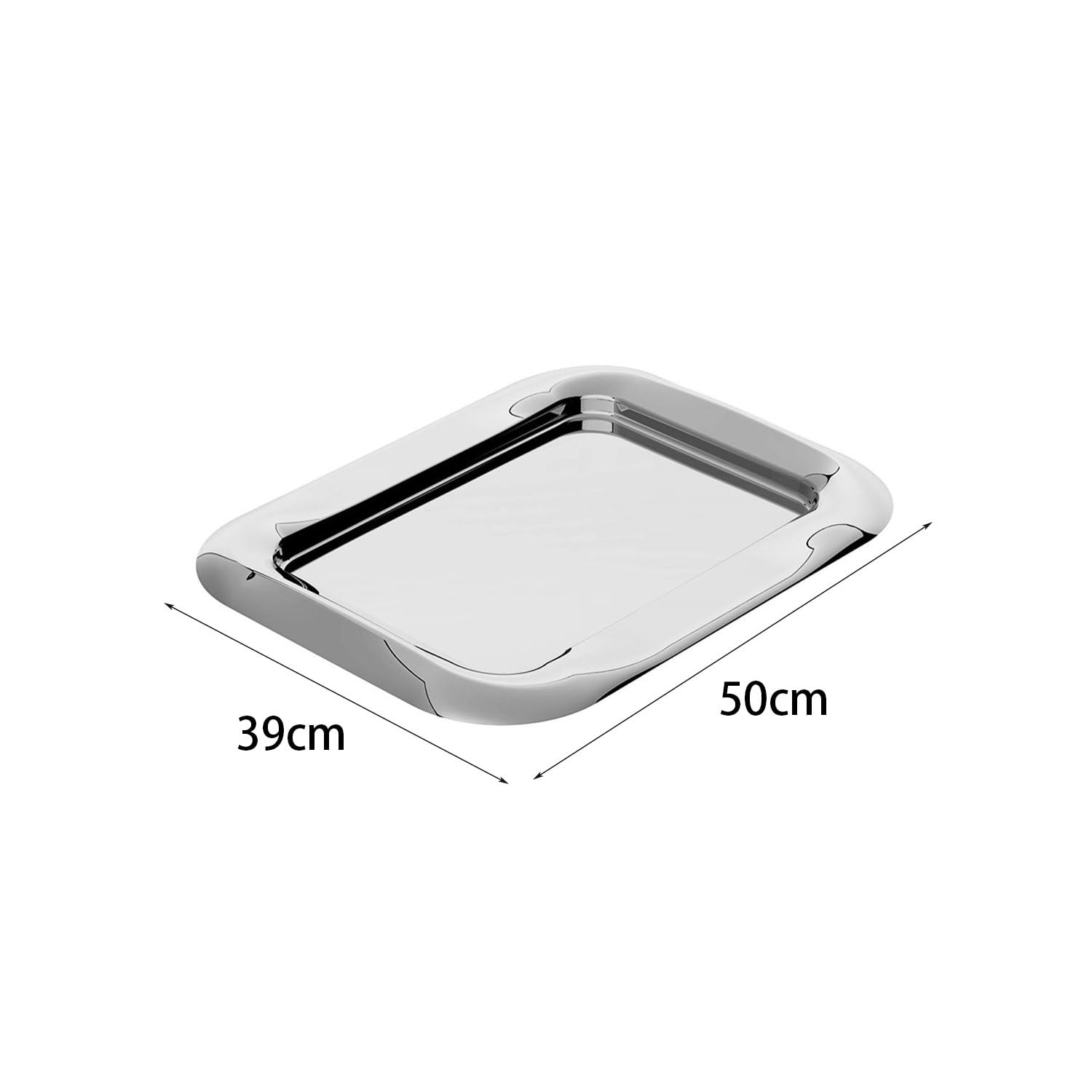 eexbz Tray Stainless Steel Dining Tray Household Rectangular Water Cup Storage Tray Afternoon Tea Tray Light Luxury Western Food Tray Serving Trays