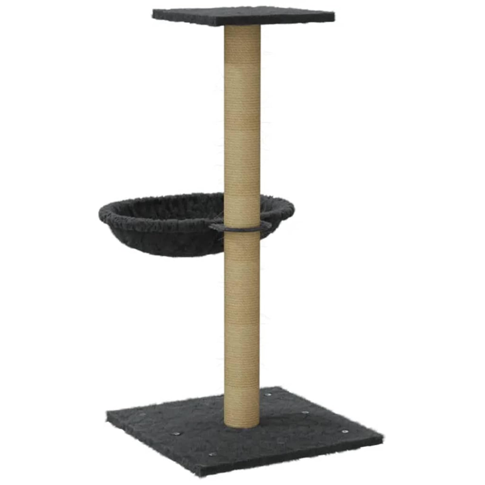 Homgoday Jouet chat arbre griffoir arbre à chat avec poteau griffoir Sisal gris foncé 74 cm