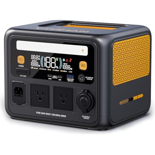 VTOMAN Jump 600X Portable Power Station 600W, 9 Ports LEP Solar Generator