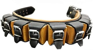 Adjustable Leather Weighted Dog Training Collar with Modular Weight Pockets, Heavy Duty Metal Buckle, D-Ring for Strength ... Price In India