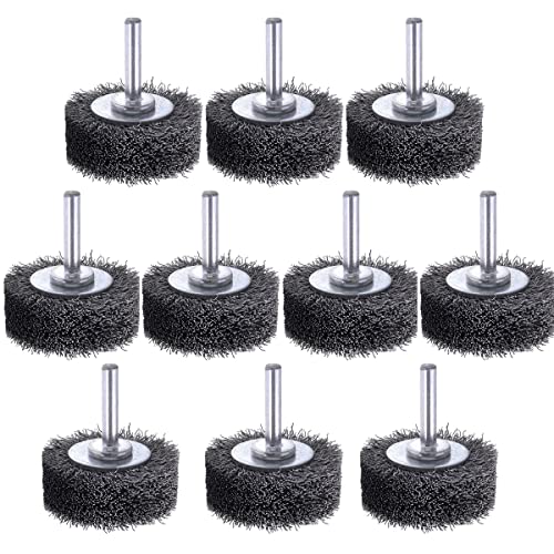 2 Inch wire wheel brush set for drill, Rocaris, 10 pack, 0.0118" carbon steel