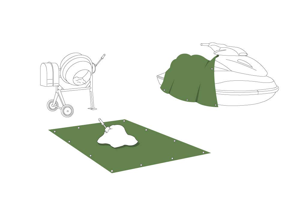 jarolift Telone Occhiellato Impermeabile, Telo di Copertura Multiuso in Polietilene 140 g/m², Resistente, 8 x 10 m, Verde