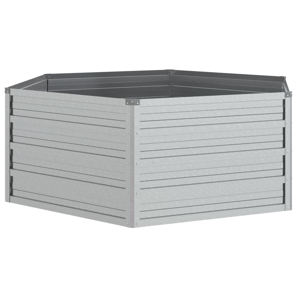 Jardinera de Acero Galvanizado Plateado 129x45 cm Arriate de Balcones Aire Libre Accesorio para Jardín Macetero de Metal Duradero Huerto Urbano Patios para Flores Hierbas Verduras