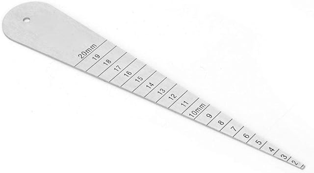 Atyhao Taper Gage, Double Side Stainless Steel Gap Gauge Feeler Rule Wedge Feeler Gauge Taper Gauge Depth Ruler(Metric 2-20mm, Imperial 1/16-3/4in)
