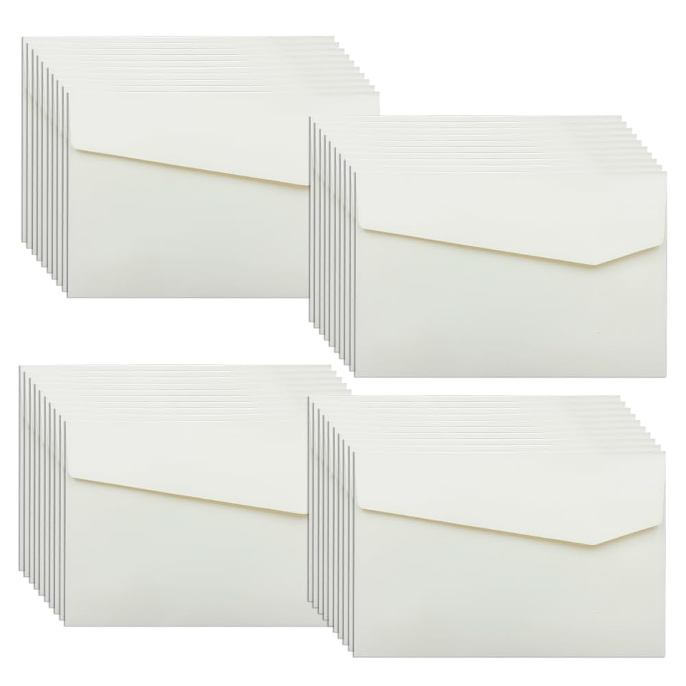 40 Buste Di Carta Kraft - Bianco Sporco, 16.5x11.5 Cm, Per Inviti E Lettere - Foto 4