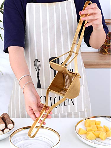 Qiboorun 2 In 1 Manual Fruit Juicer,Potato Masher, Lemon Squeezer,Hand Fruit Juice Squeezer Stainless Steel Alloy,Heavy Duty Hand Press Fruit Juicer Detachable For Pomegranate-Rainbow Color #TOP4