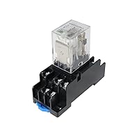 Vista 9 de ATO DC 24V Bobina 8-Pin Relé de potencia electromagnética DPDT 2NO 2NC HH52P MY2NJ con base de enchufe de terminal enchufable