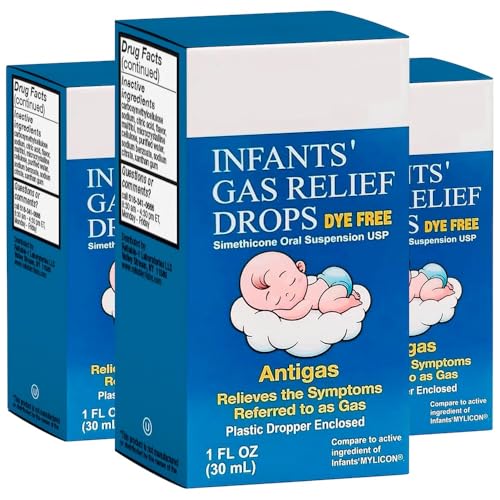 Puregen Labs Infants Gas Relief Drops Stomach Relief Gas for Infants, Babies and Toddlers | Simethicone 20mg Gas Relief Drops | Safe for Newborns, Dye Free Formula - 1 Fl Oz (3 Pack)