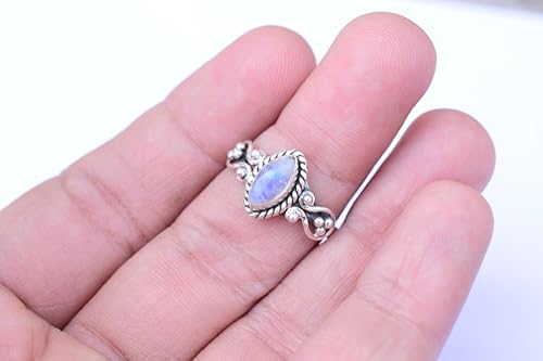 Miniatura 14 de Ring, 925 Sterling Silver Statement Ring For Women, Handmade Ring Gemstone Promise Ring for Birthday Christmas Gift For Her Ring Size US