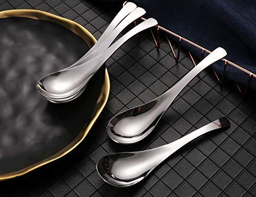 Soup Spoons,Stainless Steel Short Handle Spoons, Classic And Durable Soup Spoon, Set Of 5. #TOP1