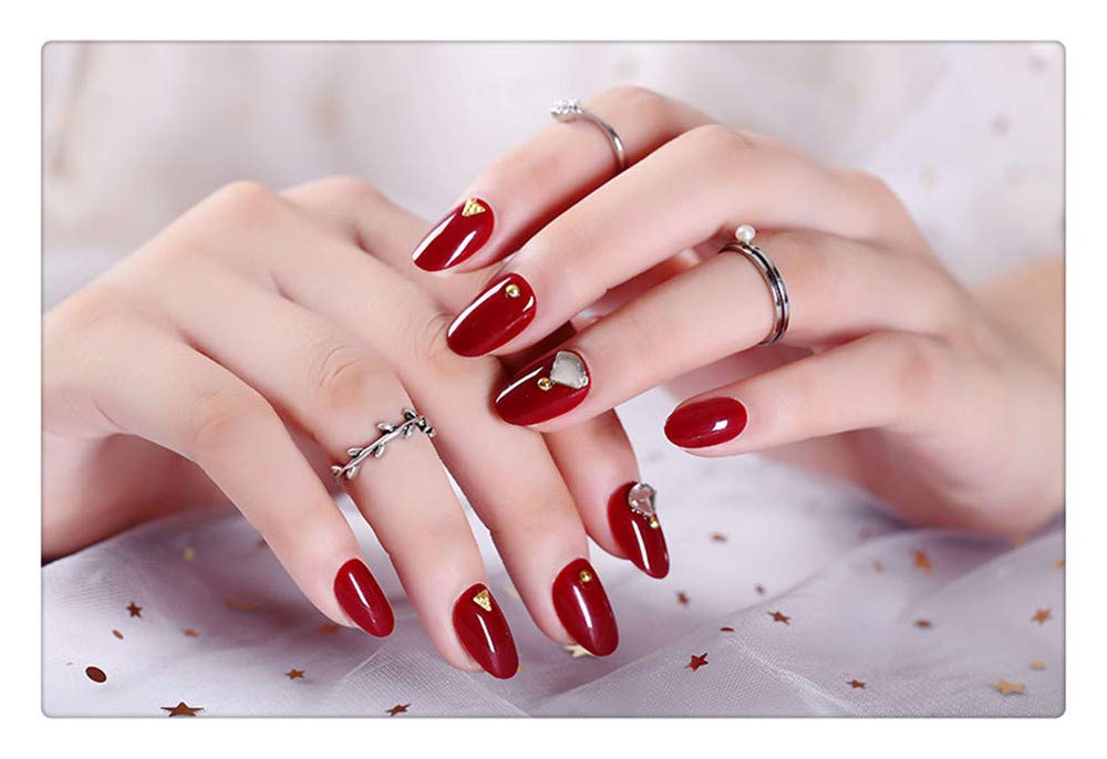 Uñas Falsas Tendencia De Moda Roja Parche De Uñas Falsas Manicura Adhesivo De Uñas Nupcial Terminado Con Foto