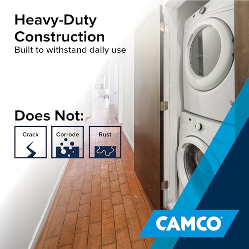 Camco Stackable Washing Machine Drain Pan - Measures 25″ (L) x 27″ (W) ID & 28″ (L) x 30″ (W) x 2 7/16″ (H) OD - Great for Apartment-Sized Washers/Stackable Units - 1"/1.5" PVC Drain Fitting (21006) by Camco - Image 3