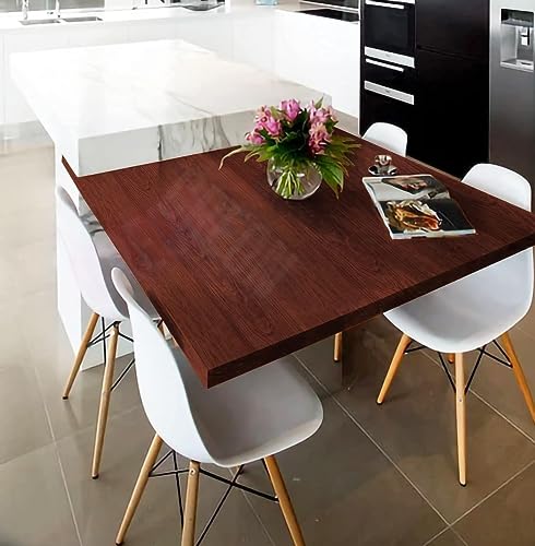Image of CREON (16X200 INCH Red Wood Grain Self Adhesive Waterproof Wallpaper Vinyl Stickers Wooden Door Wardrobe Desktop Almirah Cupboard, Tabletop, Wall, Door Interior