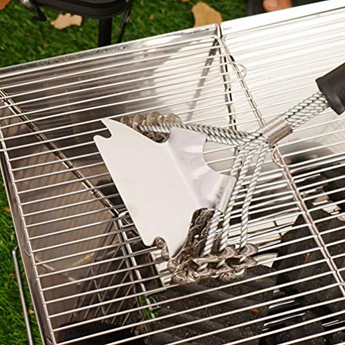 Escova de grelha e raspador de aço inoxidável BESPORTBLE, escova de limpeza de churrasco, limpador d