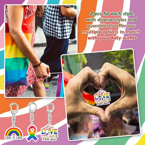 Image of Denylo pro Gay Pride Rainbow Keychain Pride Month LGBT Accessories Gift Jewelry Gifts for LGBT