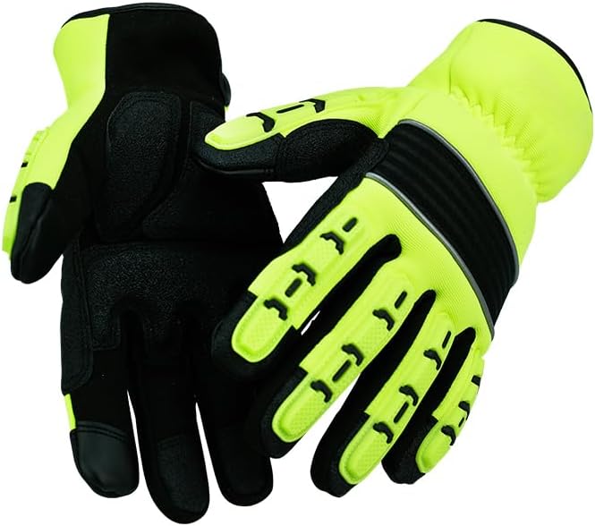 5mm TPR Impact Resistant, Cold Proof Waterproof, Anti-Vibration Mechanic Gloves for Construction, Cold Storage
