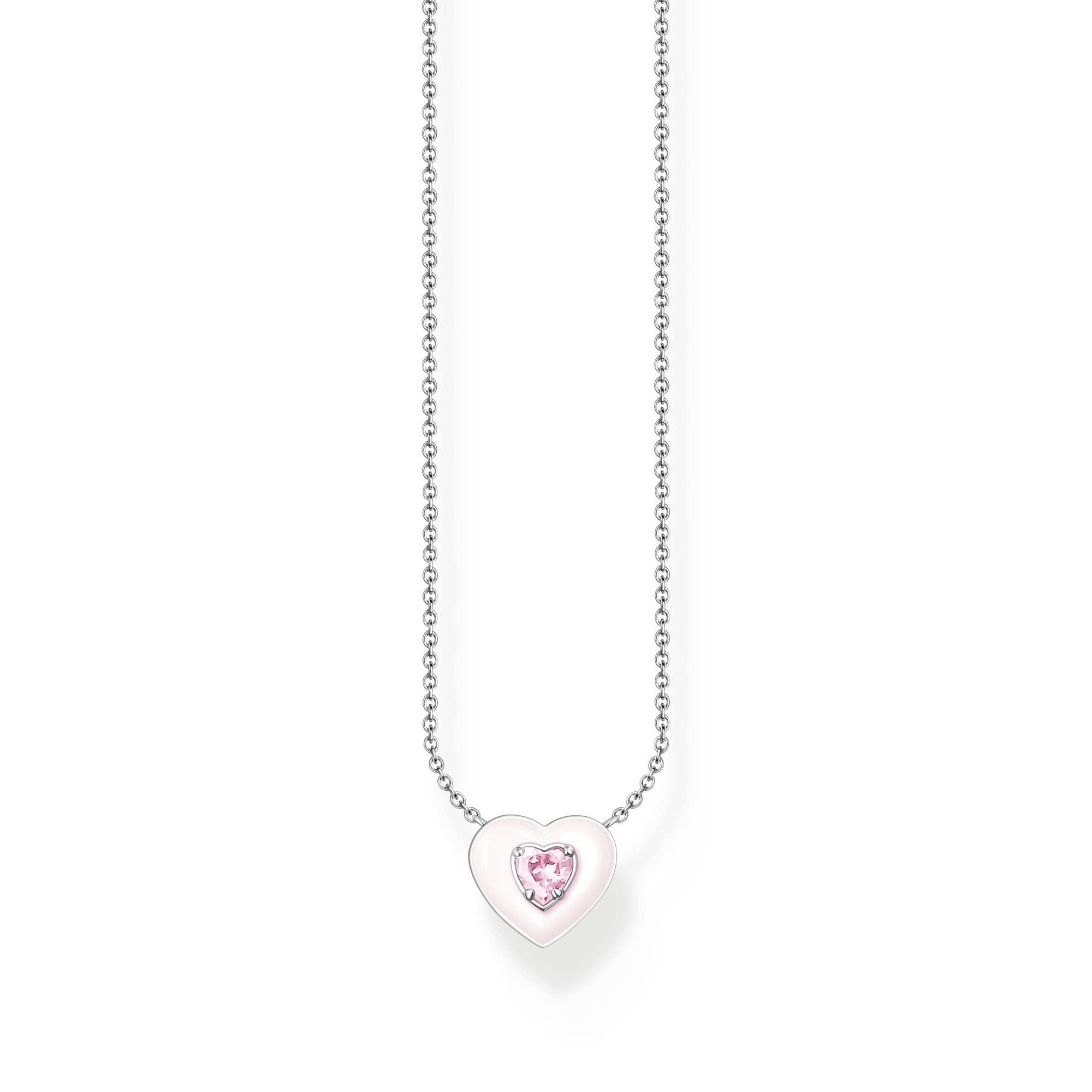 Thomas Sabo Collar con Perlas Rosas Plata de Ley 925 KE2188 034 9 L45V, 40 45 cm, Rosa