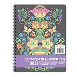 Dated Annual Garden Paths and Forest Trails Coloring 2026 Planner, Full Calendar Year, Large (8.5' by 11')