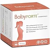 👶 NUR DAS BESTE FÜR DEN BABYWUNSCH: BabyFORTE Kinderwunschvitamine ist zu 100 % vegan, frei von tierischer Gelatine, Palmöl, Gluten und Laktose und GMO frei. Auch für Vegetarier geeignet. Alle wichtigen Mikronährstoffe stecken in nur 2 Kapseln pro Tagesdosis. Als Pendant zu BabyFORTE Kinderwunsch gibt es MascuPRO Fertilität für den Mann mit Kinderwunsch. BabyFORTE Kinderwunsch ist auch OHNE JOD erhältlich.