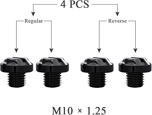 Miniatura 2 de AVERZELLA 4 tapones de agujero para espejo de motocicleta pernos 2 regulares2 reversos M10 x 125 negro M102 regular  2 reversos Azul / Patchwork,