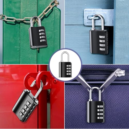 Image of 2 Pack Combination Padlock, Gate Lock with Key, 4 Digit Zinc Alloy Combination Lock with 10000 Combinations, Weatherproof Code Locks Outdoor for School, Gym Locker, Employee Locker, Shed, Fence