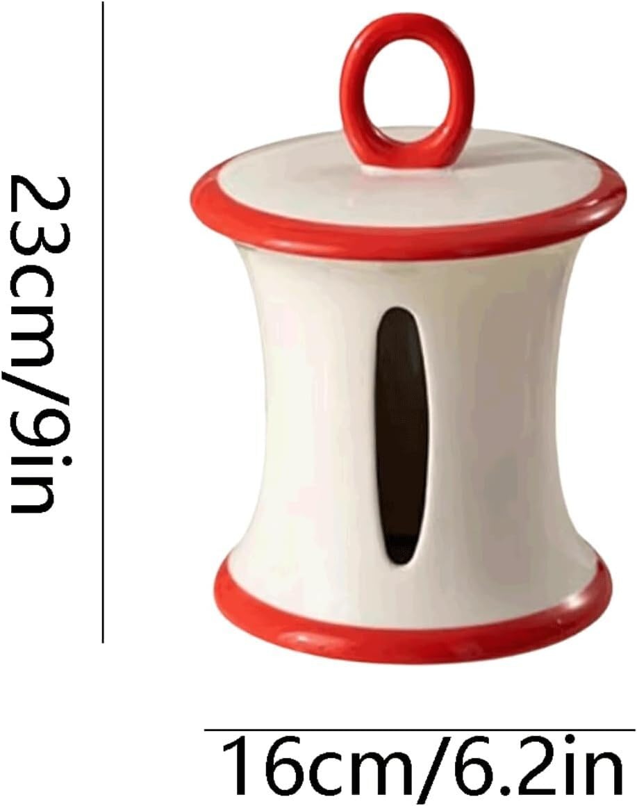 pudełko na chusteczki, Ceramiczny organizer na chusteczki, przenośny dozownik, wielokolorowy(Red+black)