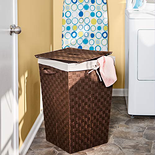 Honey-Can-Do Decorative Woven Hamper With Lid, Java Brown #TOP1