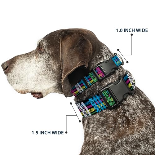 Collier pour chien Medium motif Plaid Noir Néon Buckle Down - 3