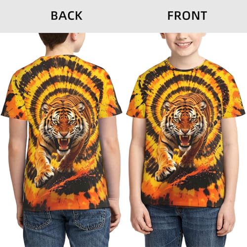 Image of Big Kids Tie Dye Shirt for Boys Girls Short Sleeve Hippie Tshirt Senior Tee