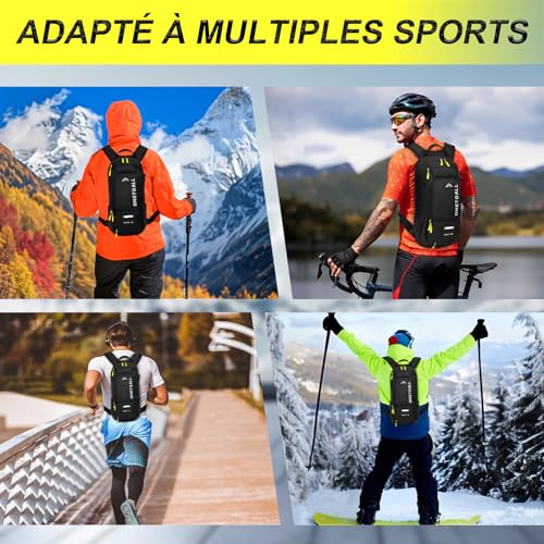 LOCAL LION Sac à Dos de Vélo 10L Sac Vtt Homme Femme Sacs à Dos de Ski pour Cyclisme Randonnée Voyage Sport Course Bicyclette Camping Ultraléger Respirable – vue 2