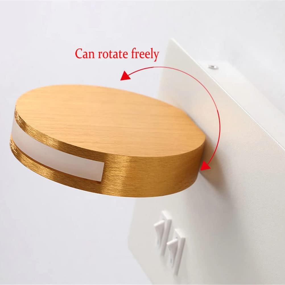 DRRHY Wooden Bedside Lamp 2 Switches, USB Port and Wireless Charger Included, Indoor Wall Warm White 3000K with 5W Adjustable Reading Light