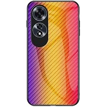 Compatible with Oppo A60 4G Case,Anti-Drop 2 in 1 PC Glass Back Panel+TPU Phone Case Cover Glod