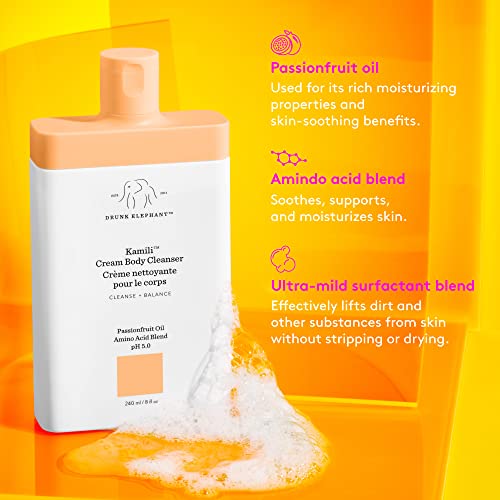 Drunk Elephant Kamili Cream Body Cleanser. Replenishing And Soothing Cream Body Cleanser (240 Ml / 8 Fl Oz) #TOP4