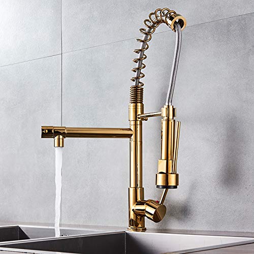 Robinet laiton doré luxe mitigeur de cuisine chic pour évier moderne
