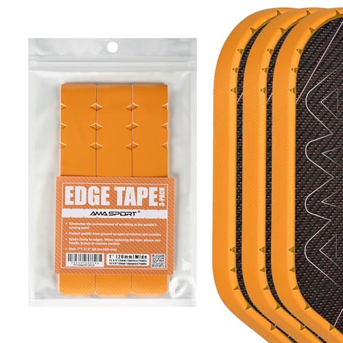 PICKLETECH Pickleball Edge Guard Tape – Yellow Diagonal Stripe Edge Tape